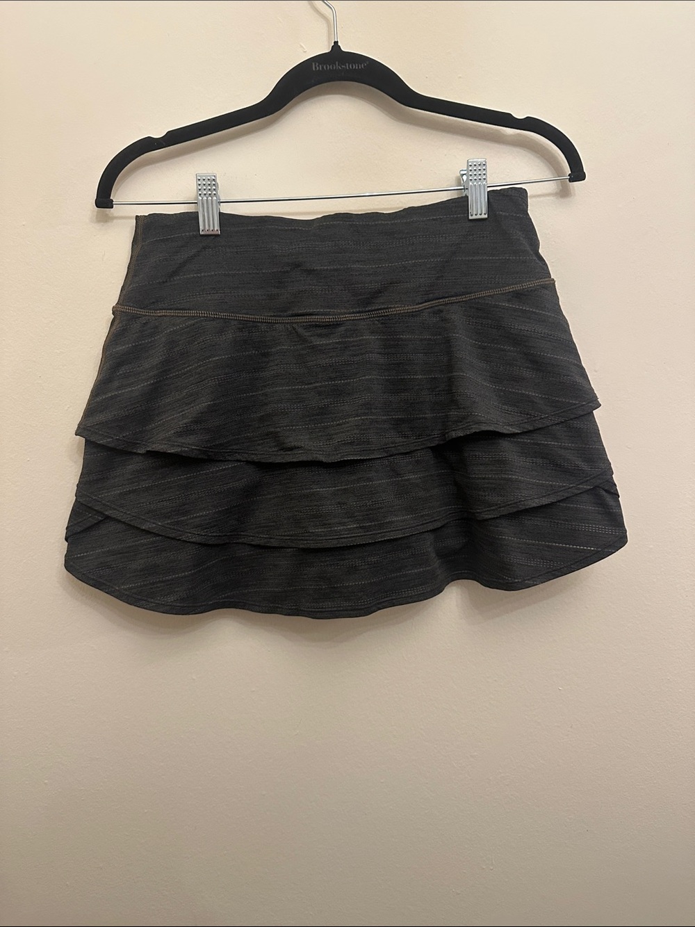 Athleta Dark Gray Tiered‎ Ruffle Athletic Mini Skirt Sz M Gym Workout